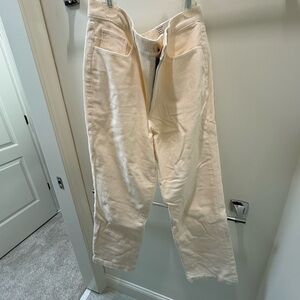 Loft Straight Cream Corduroy Pants